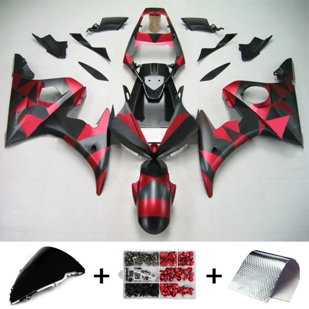 2005 Yamaha YZF 600 R6 Kit de carenagem de injeção Plástico ABS #157 Amotopart
