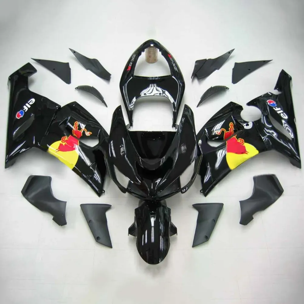 2005-2006 Kawasaki ZX6R 636 Kit de carenagem de injeção Plástico ABS #144 Amotopart
