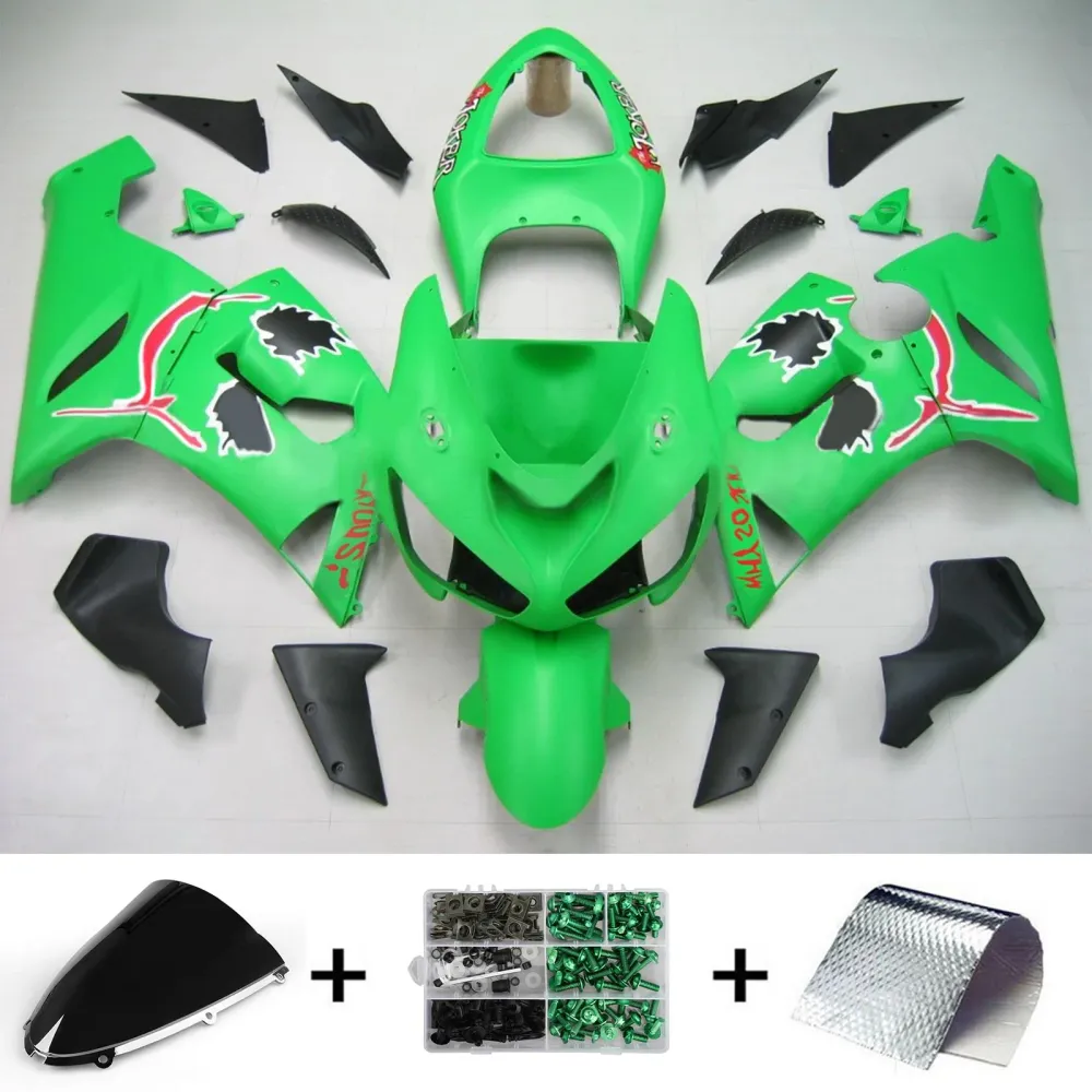 2005-2006 Kawasaki ZX6R 636 Kit de carenagem de injeção AMOTOPT ABS PLÁSTICO DE PLÁSTICOS #114 Amotopart