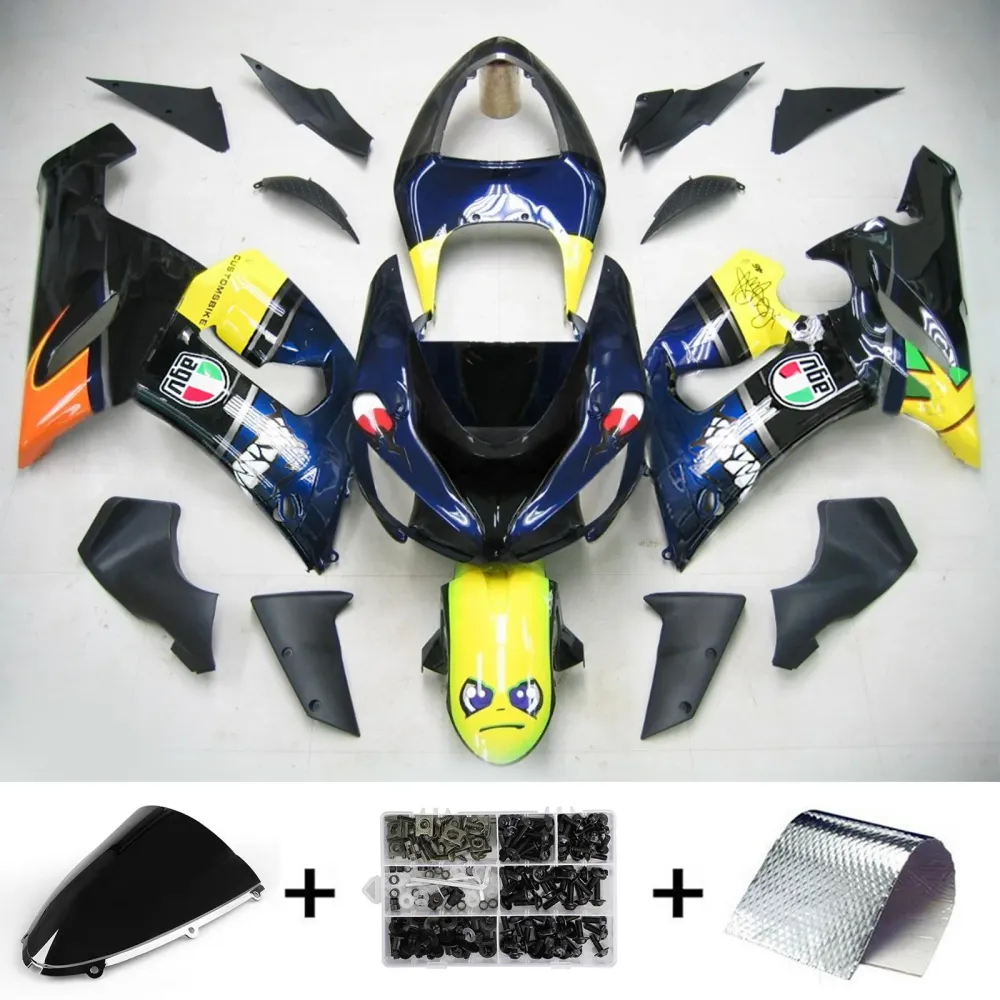 2005-2006 Kawasaki ZX6R 636 Kit de carenagem de injeção de AMOTOPT ABS PLÁSTICO DE PLÁSTICOS #102 Amotopart