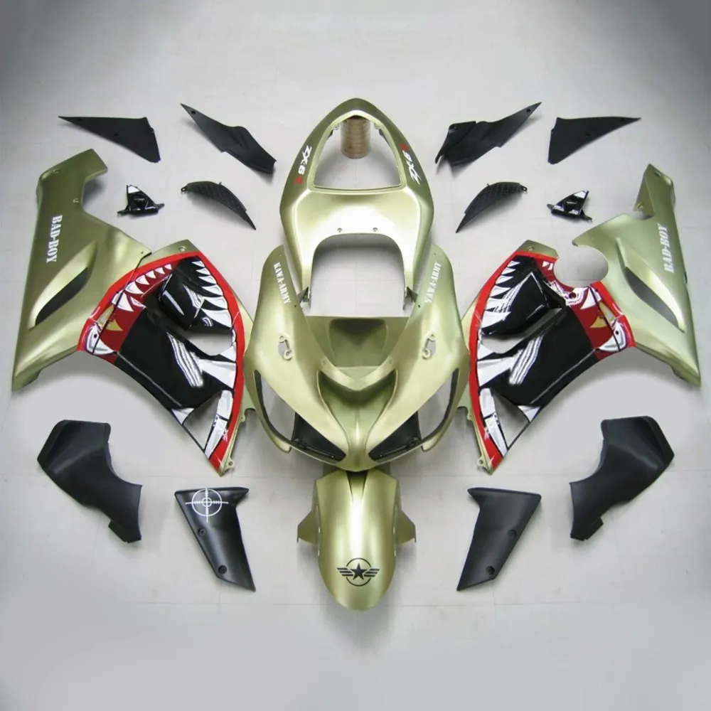 2005-2006 Kawasaki ZX6R 636 Kit de carenagem de injeção de AMOTOPT ABS PLÁSTICO DE PLÁSTICOS #119 Amotopart