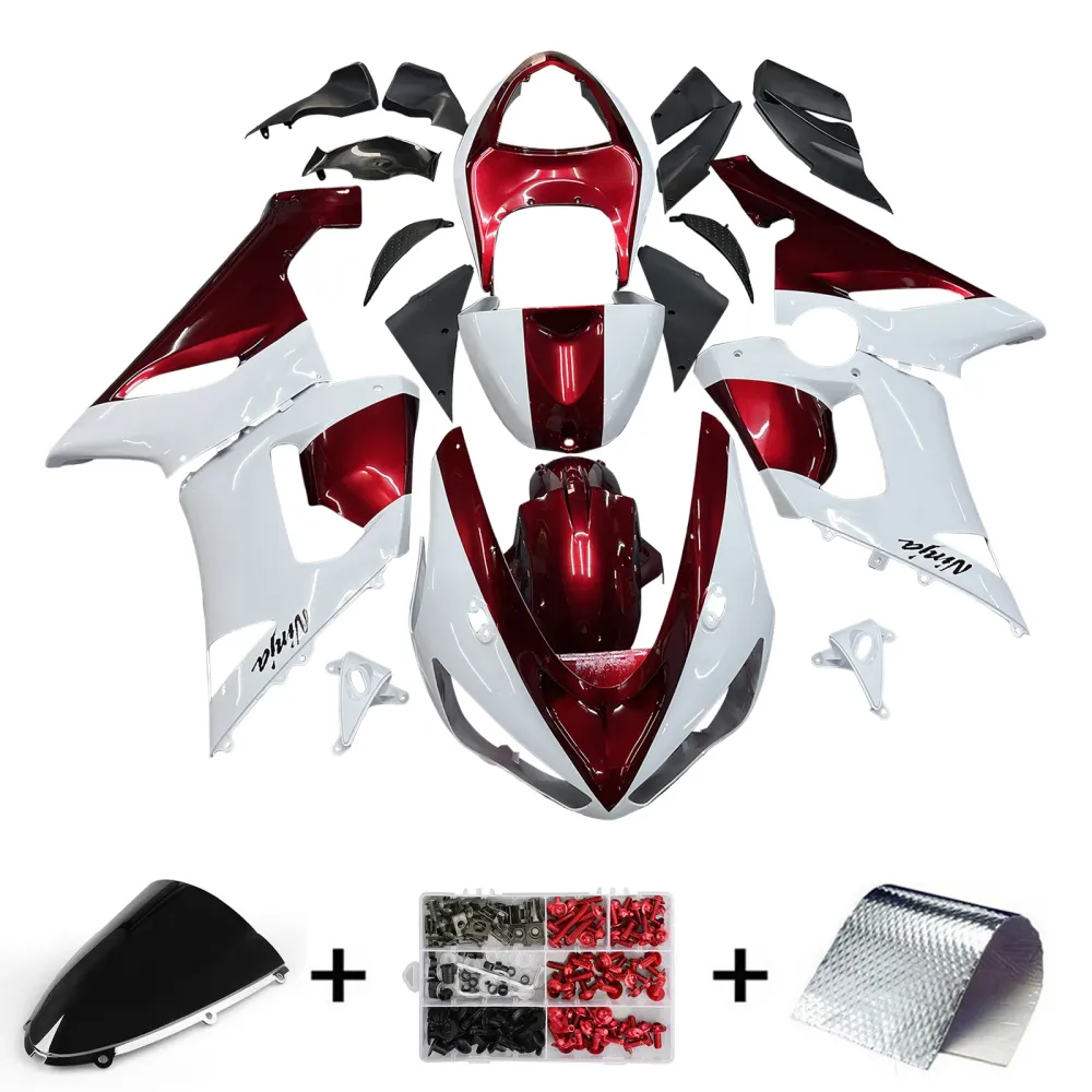 2005-2006 Kawasaki ZX6R 636 Kit de carenagem de injeção de AMOTOPT ABS PLÁSTICO DE PLÁSCOM #140 Amotopart