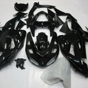 2006-2007 Kawasaki ZX10R Fansando Kit de plástico de injeção preta amarela Amotopart