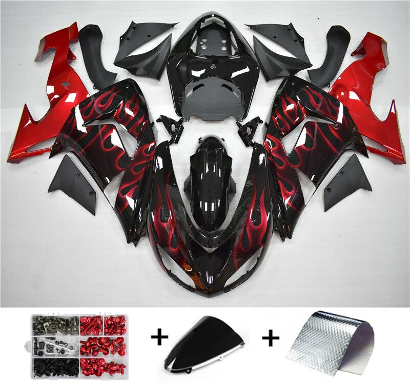 2006-2007 Kawasaki ZX10R Fansinging Red Flame Flame Kit Amotopart