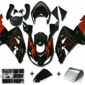 2006-2007 Kawasaki ZX10R Fansinging Red Plástico preto preto Amotopart