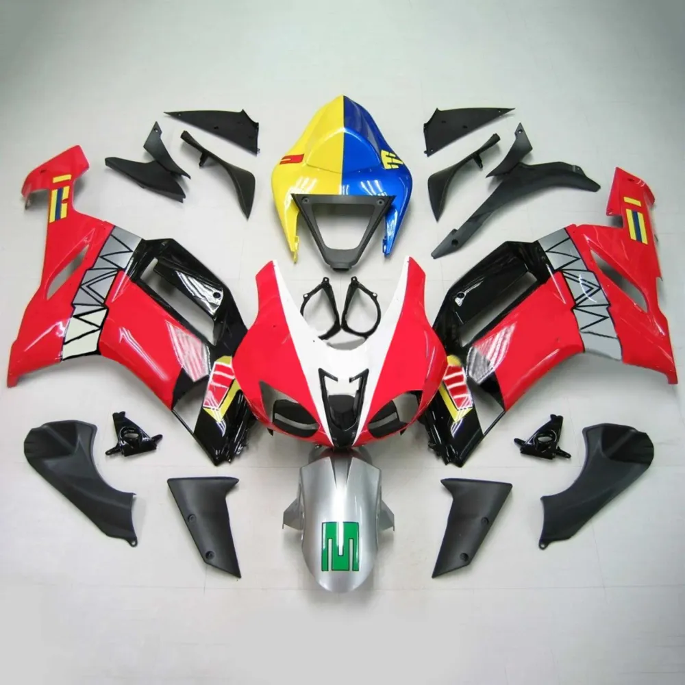 2007-2008 Kawasaki ZX6R 636 Kit de carenagem de injeção de AMOTOPT ABS PLÁSTICO DE PLÁSTICOS #135 Amotopart