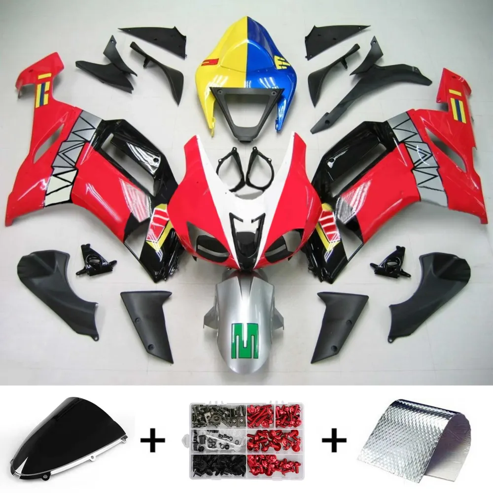 2007-2008 Kawasaki ZX6R 636 Kit de carenagem de injeção de AMOTOPT ABS PLÁSTICO DE PLÁSTICOS #135 Amotopart