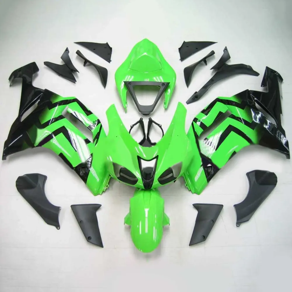 2007-2008 Kawasaki ZX6R 636 Kit de carenagem de injeção AMOTOTART ABS PLÁSTICO DE PLÁSTICOS #137 Amotopart