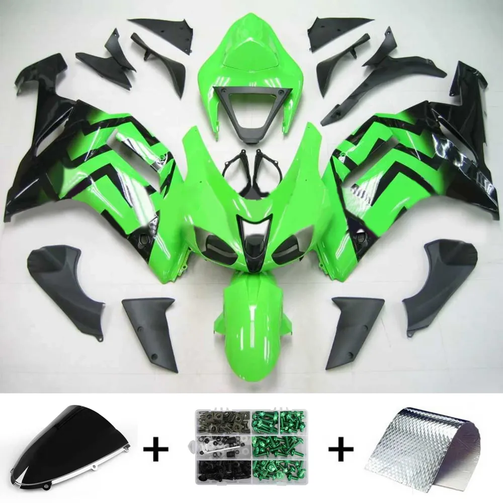 2007-2008 Kawasaki ZX6R 636 Kit de carenagem de injeção AMOTOTART ABS PLÁSTICO DE PLÁSTICOS #137 Amotopart
