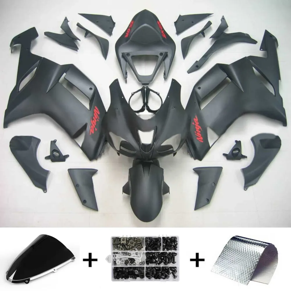 2007-2008 Kawasaki ZX6R 636 Kit de carenagem de injeção de AMOTOPT ABS PLÁSTICO DE PLÁSTICOS #116 Amotopart