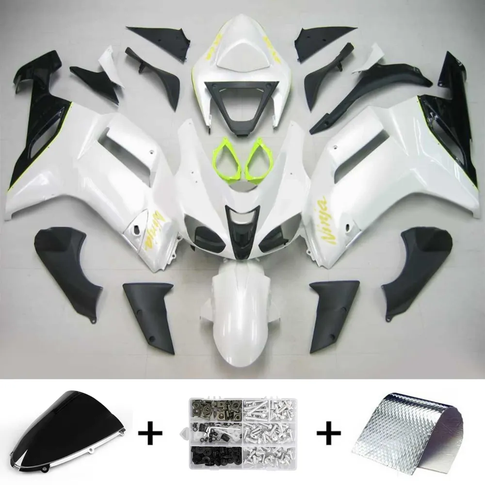 2007-2008 Kawasaki ZX6R 636 Kit de carenagem de injeção de AMOTOPT ABS PLÁSTICO DE PLÁSCOM #108 Amotopart