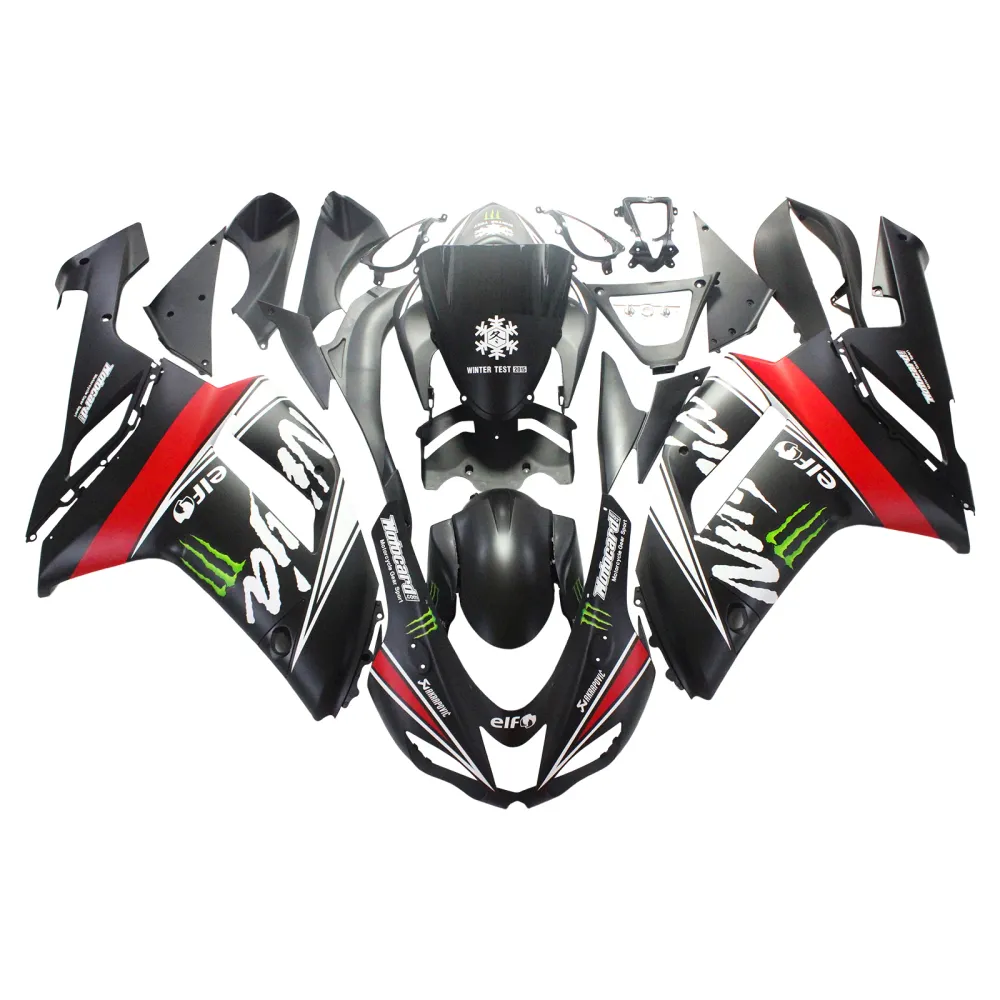 2007-2008 Kawasaki ZX6R 636 Kit de carenagem de injeção AMOTOPT ABS PLÁSTICO DE PLÁSTICOS #136 Amotopart