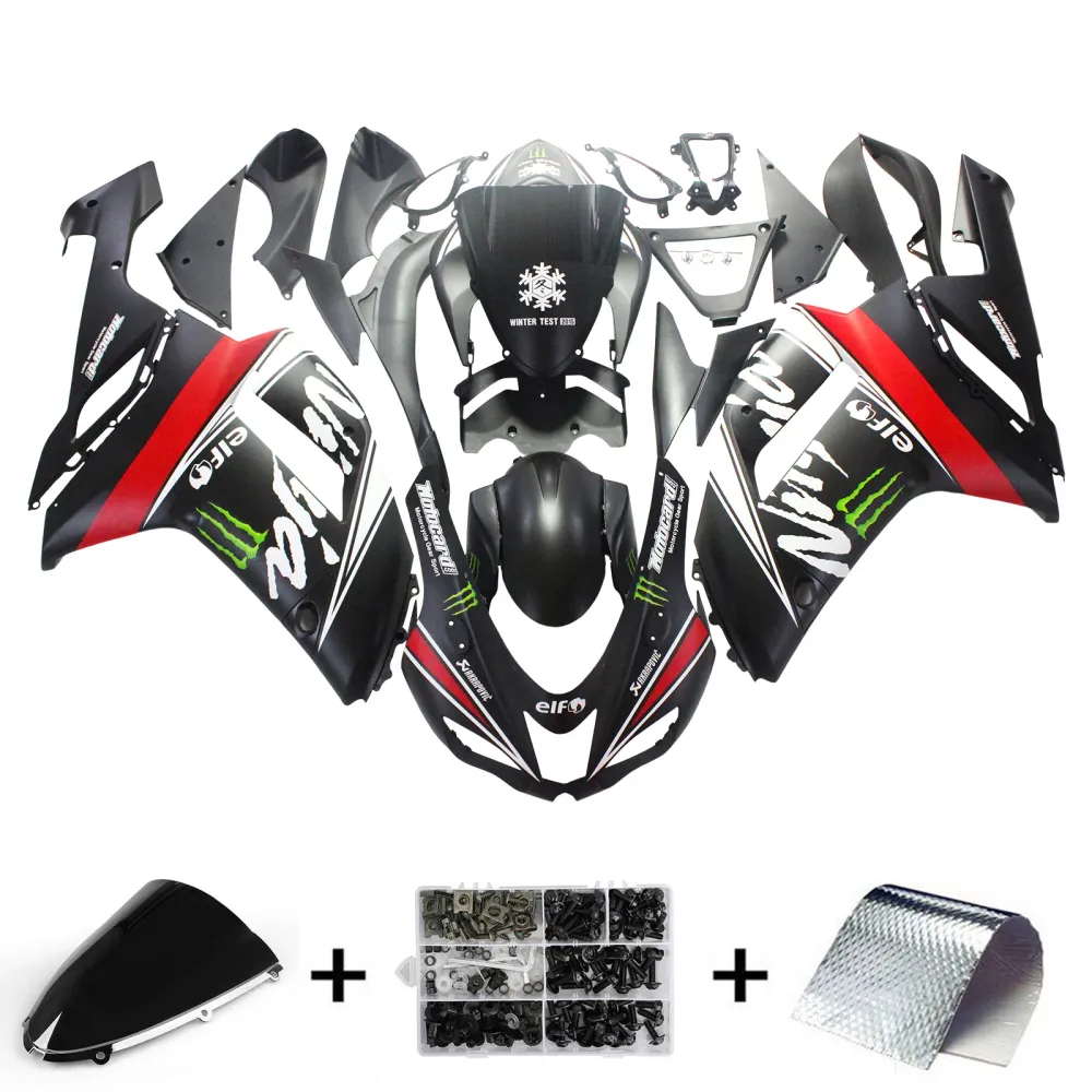 2007-2008 Kawasaki ZX6R 636 Kit de carenagem de injeção AMOTOPT ABS PLÁSTICO DE PLÁSTICOS #136 Amotopart