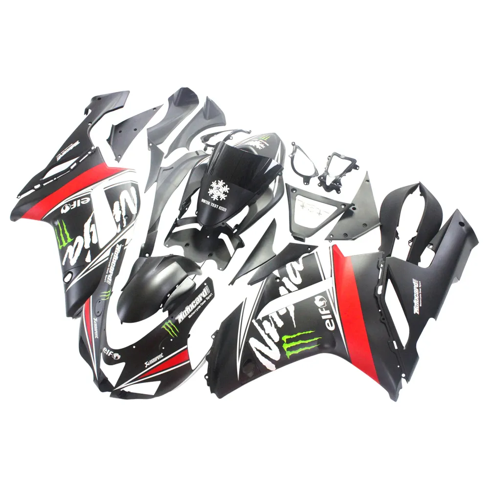 2007-2008 Kawasaki ZX6R 636 Kit de carenagem de injeção AMOTOPT ABS PLÁSTICO DE PLÁSTICOS #136 Amotopart