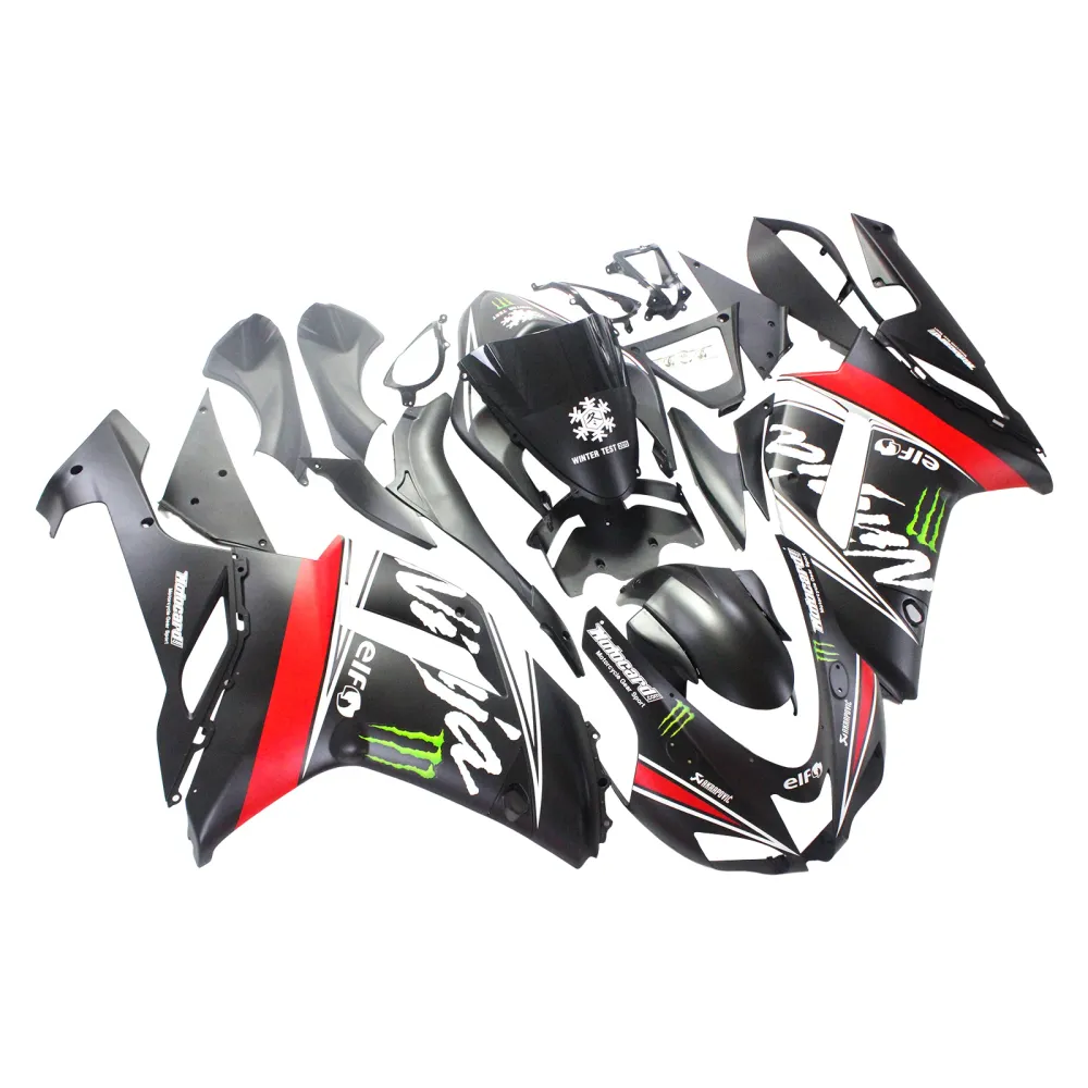 2007-2008 Kawasaki ZX6R 636 Kit de carenagem de injeção AMOTOPT ABS PLÁSTICO DE PLÁSTICOS #136 Amotopart