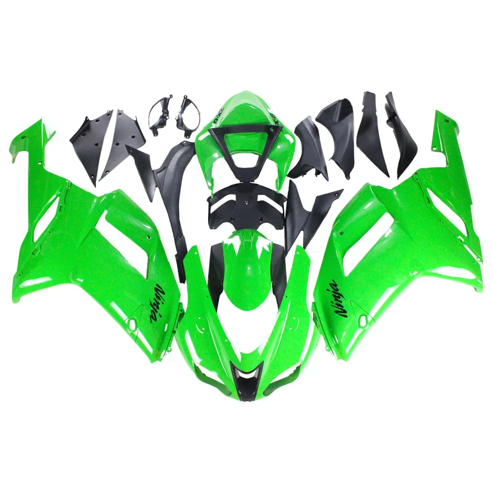 2007-2008 Kawasaki ZX6R 636 Kit de carenagem de injeção AMOTOTART ABS PLÁSTICO DE PLÁSTICOS #122 Amotopart