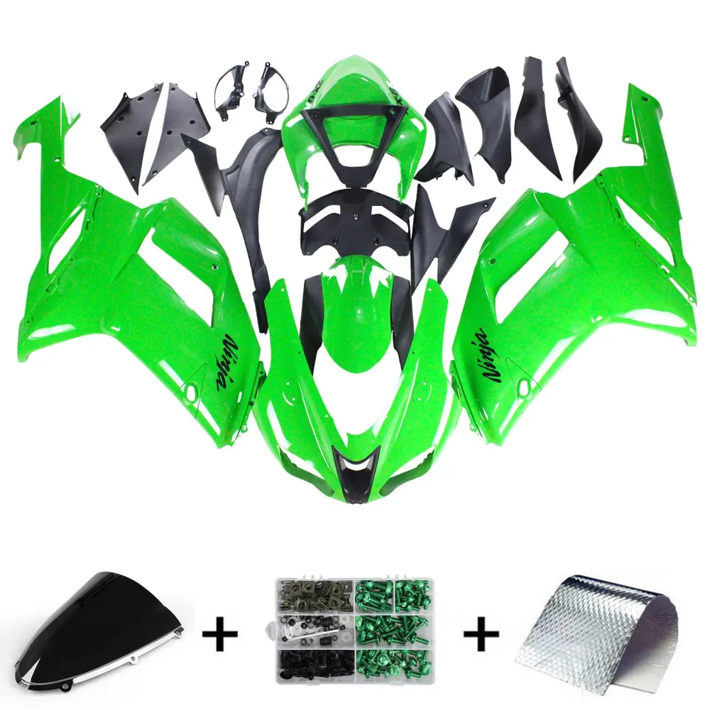 2007-2008 Kawasaki ZX6R 636 Kit de carenagem de injeção AMOTOTART ABS PLÁSTICO DE PLÁSTICOS #122 Amotopart