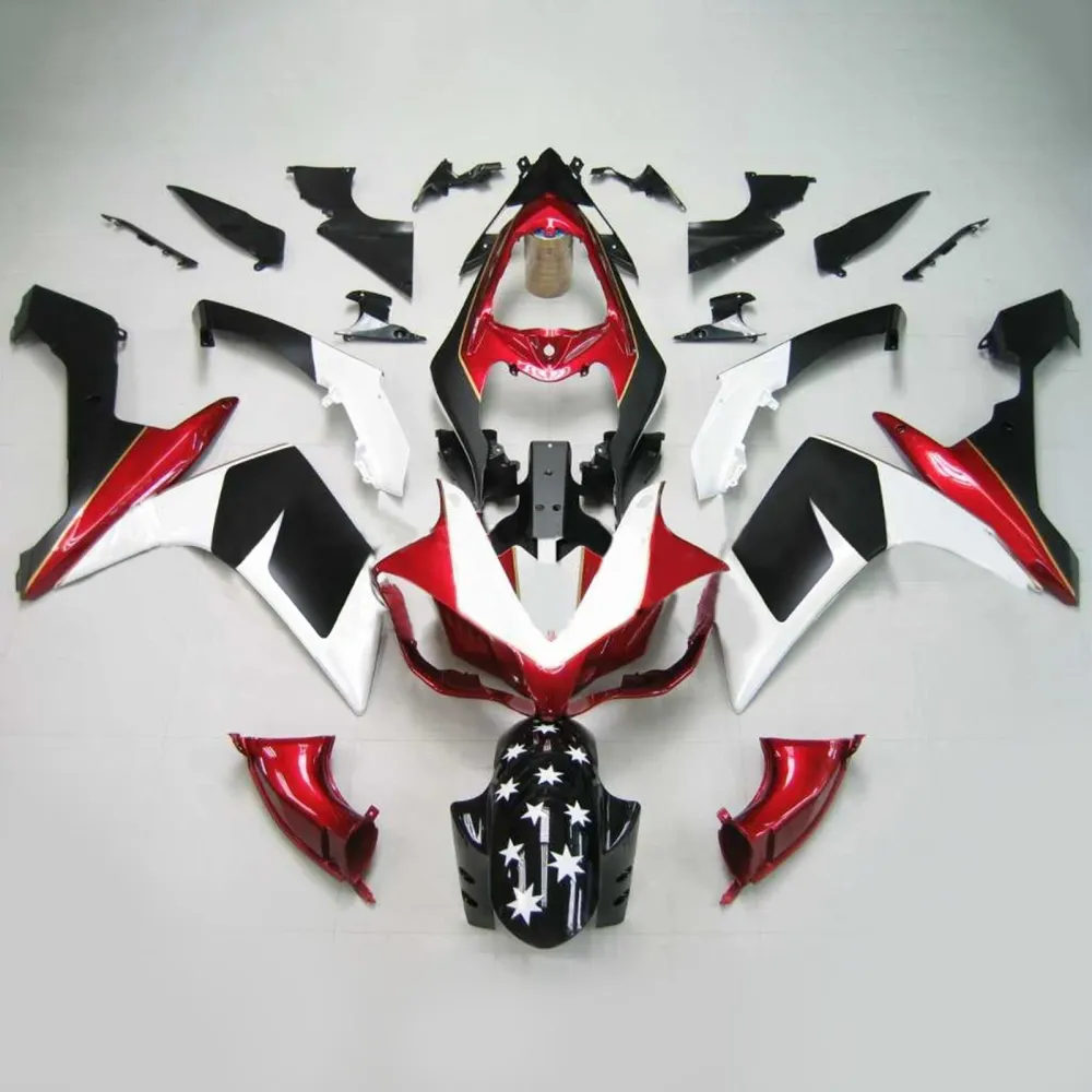 2007-2008 Yamaha YZF 1000 R1 Kit de carenagem de injeção Plástico ABS #114 Amotopart