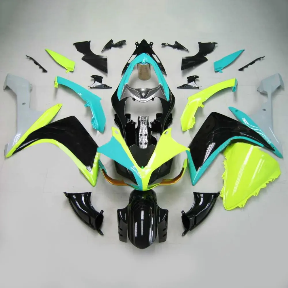 2007-2008 Yamaha YZF 1000 R1 Kit de carenagem de injeção Plástico ABS #115 Amotopart