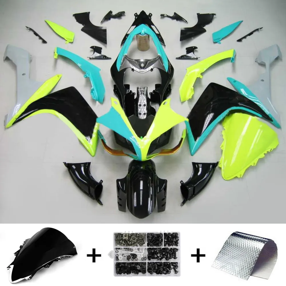 2007-2008 Yamaha YZF 1000 R1 Kit de carenagem de injeção Plástico ABS #115 Amotopart