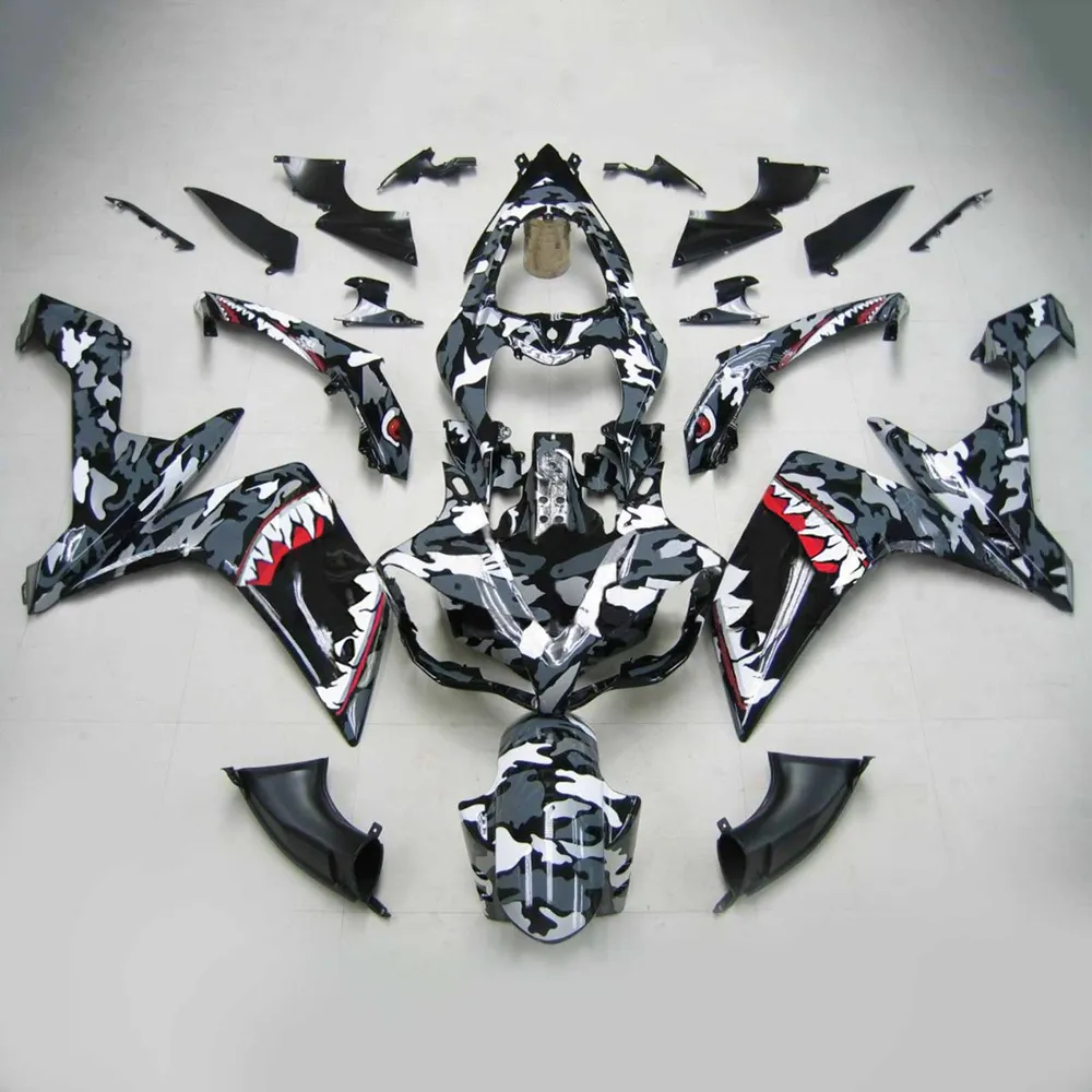 2007-2008 Yamaha YZF 1000 R1 Kit de carenagem de injeção Plástico ABS #121 Amotopart