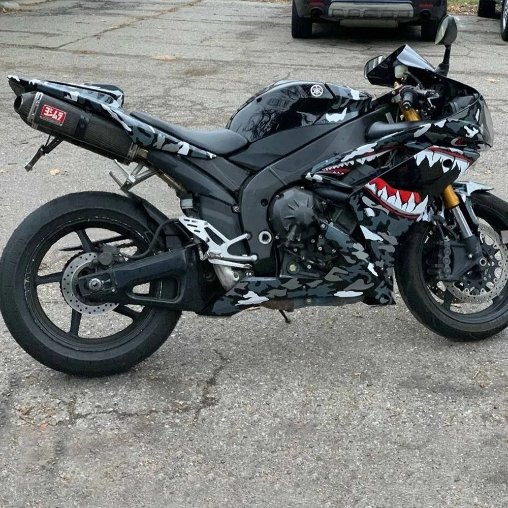 2007-2008 Yamaha YZF 1000 R1 Kit de carenagem de injeção Plástico ABS #121 Amotopart