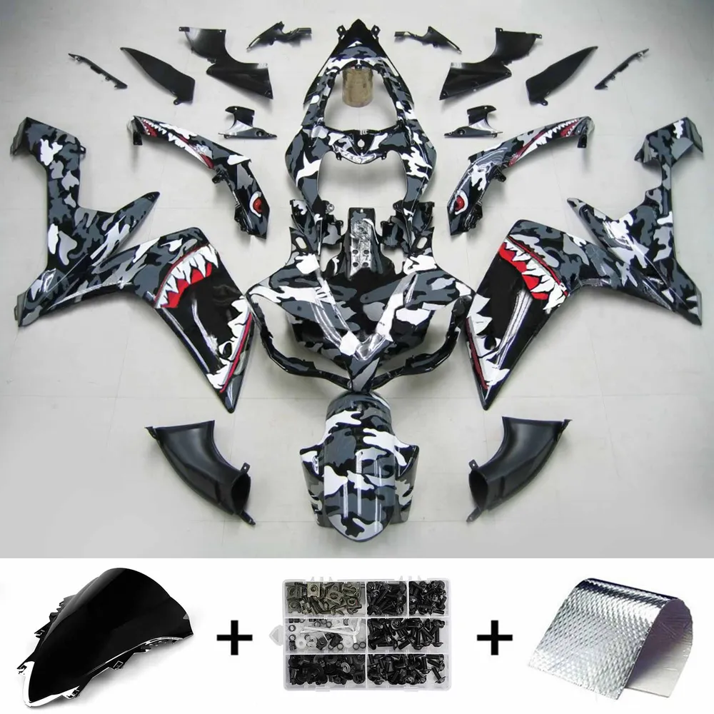 2007-2008 Yamaha YZF 1000 R1 Kit de carenagem de injeção Plástico ABS #121 Amotopart