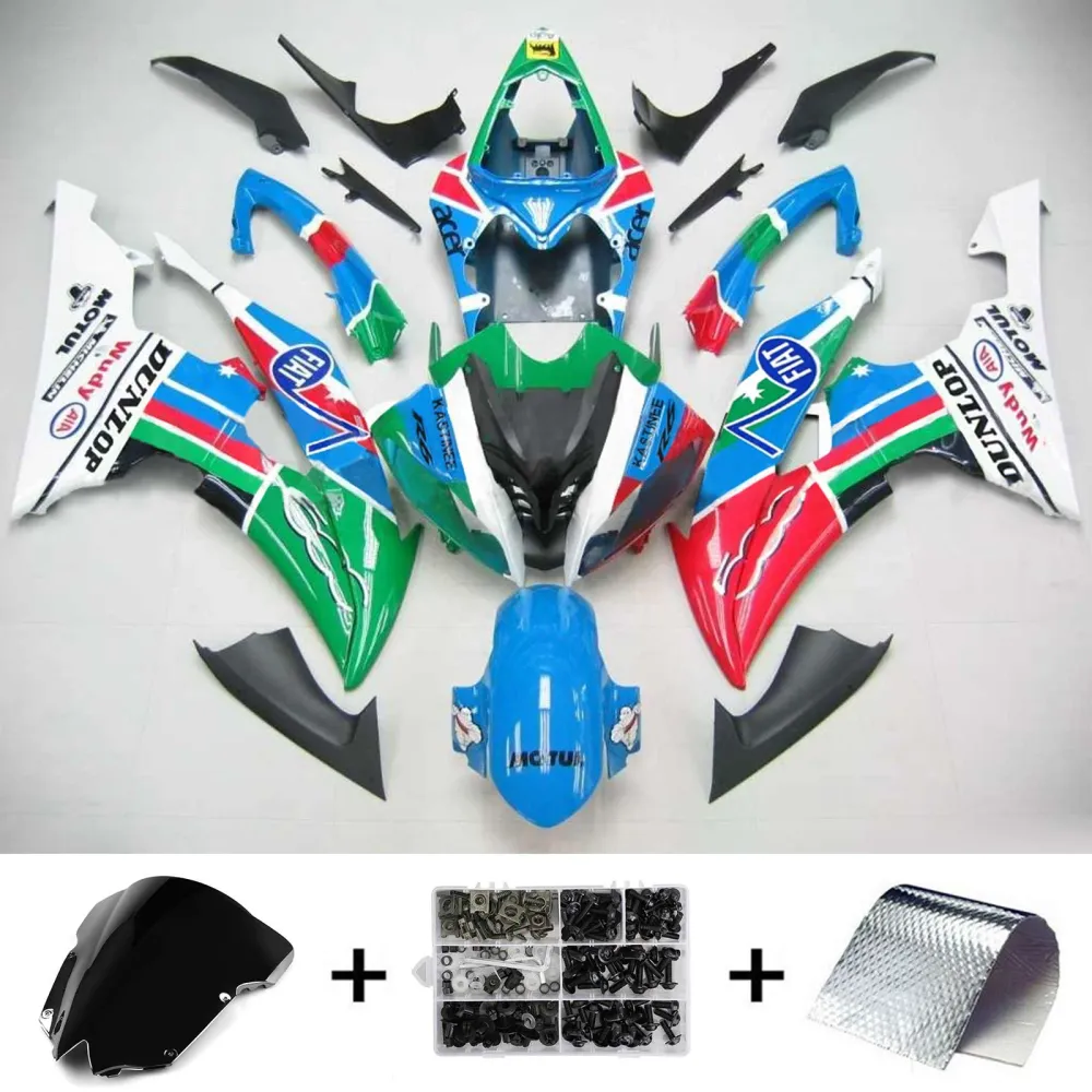 2008-2016 Yamaha YZF 600 R6 Kit de carenagem de injeção de injeção Plástico ABS #107 Amotopart