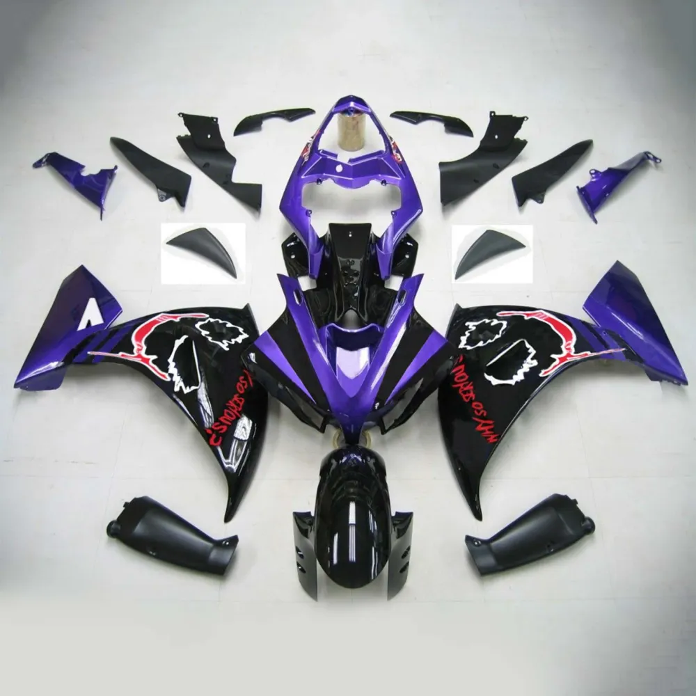 2009-2011 Yamaha YZF 1000 R1 Kit de carenagem de injeção Plástico ABS #123 Amotopart