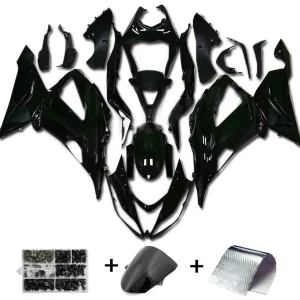 2013-2018 Kawasaki ZX6R Faining Kit de plástico de injeção preta brilhante Amotopart
