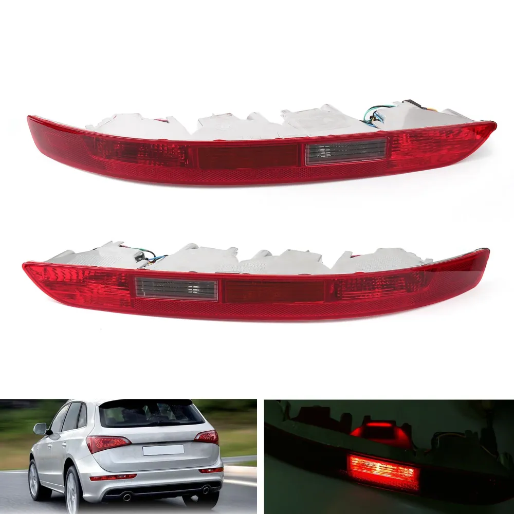 Audi Q5 2009-2015 esquerdo direito inferior lâmpada traseira traseira traseira de pára-choques abds plástico com 4 lâmpadas