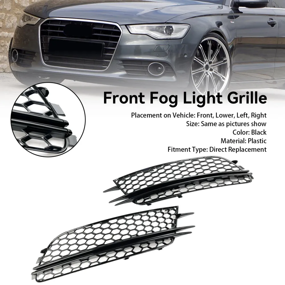 Audi A6 4G C7 2012-2015 2PCS Front Fog Tampa de luz Luz de pára-choques Grade