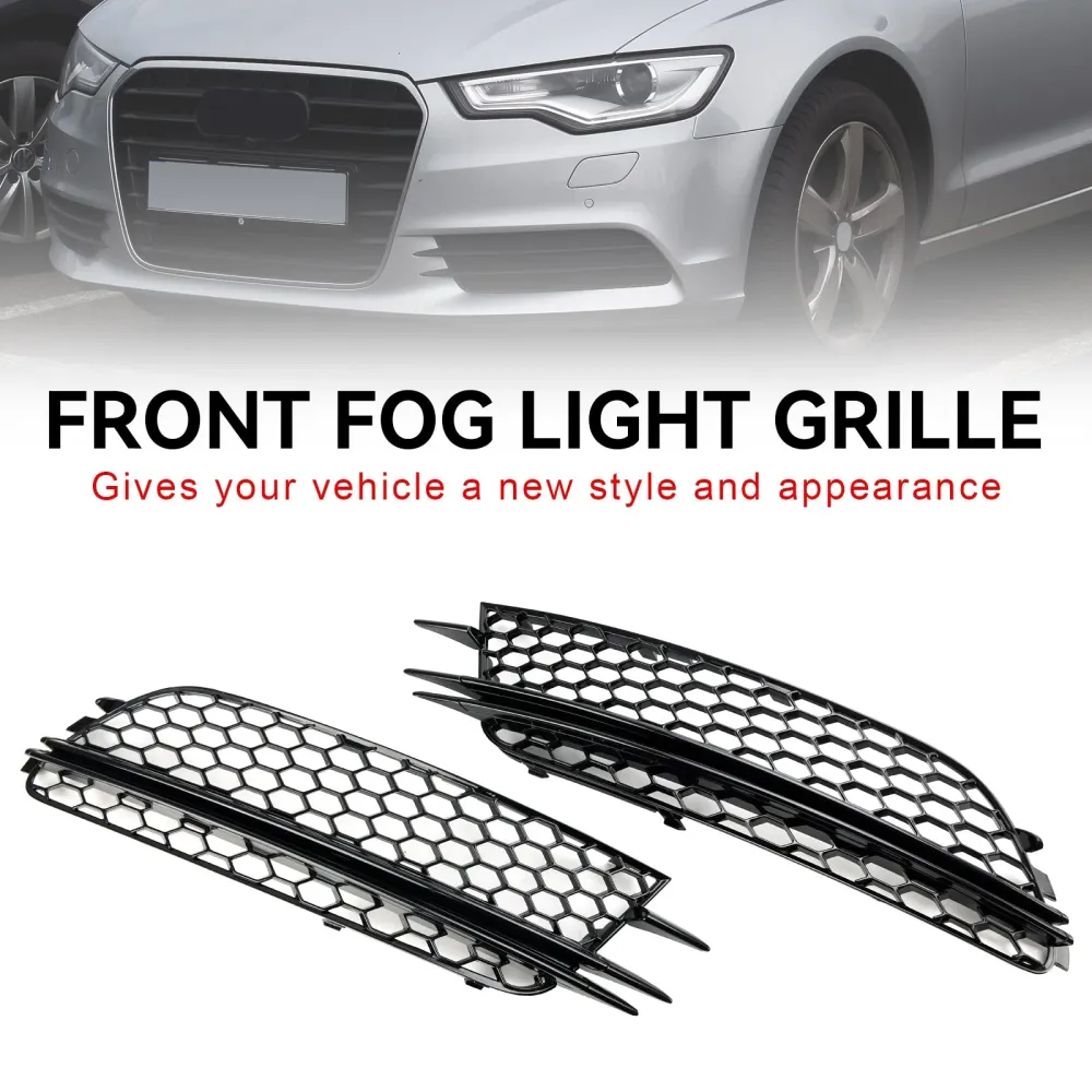 Audi A6 4G C7 2012-2015 2PCS Front Fog Tampa de luz Luz de pára-choques Grade
