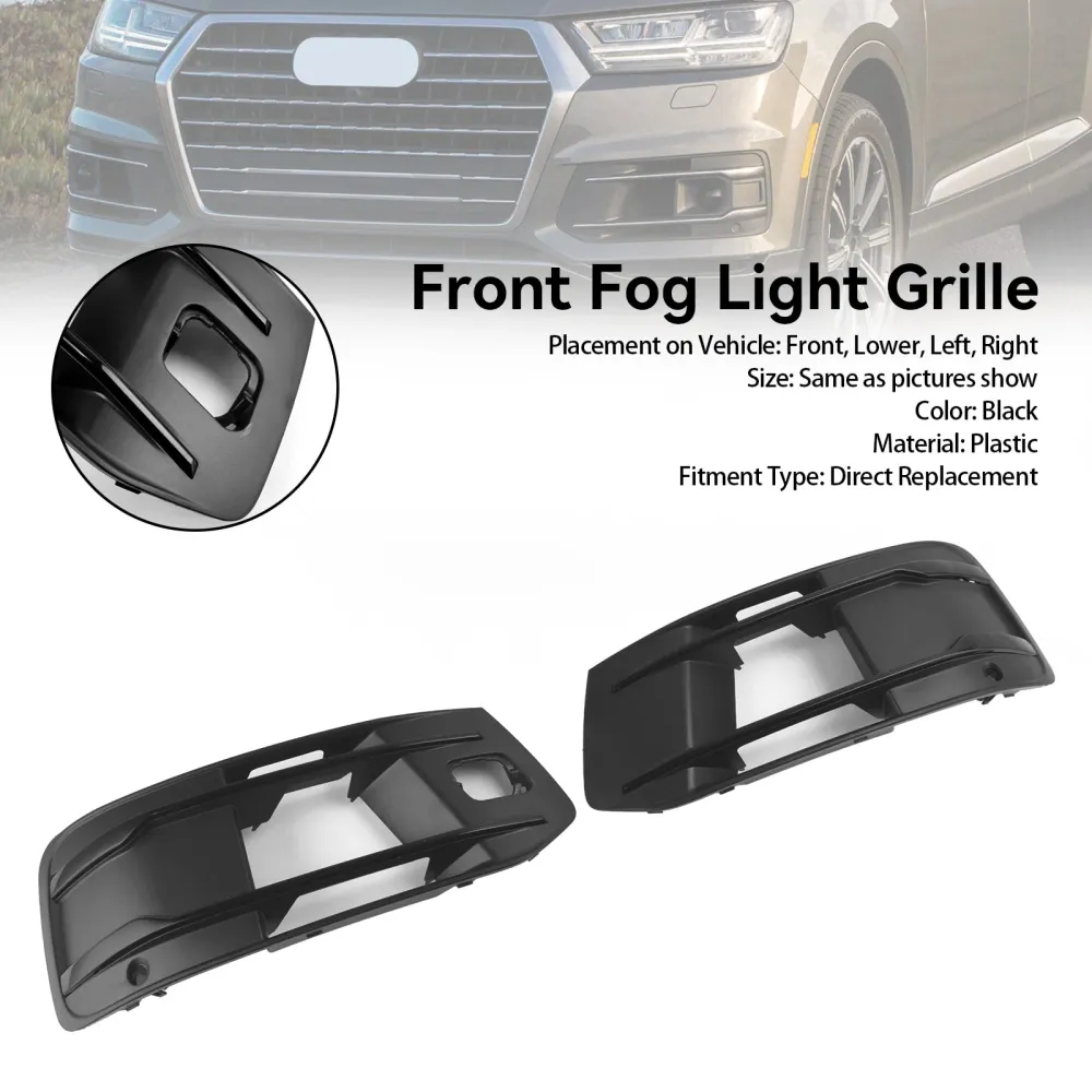 Audi Q7 2016-2019 Tampa de pára-choque dianteiro Fog Light Buzel Insert Grill Grille