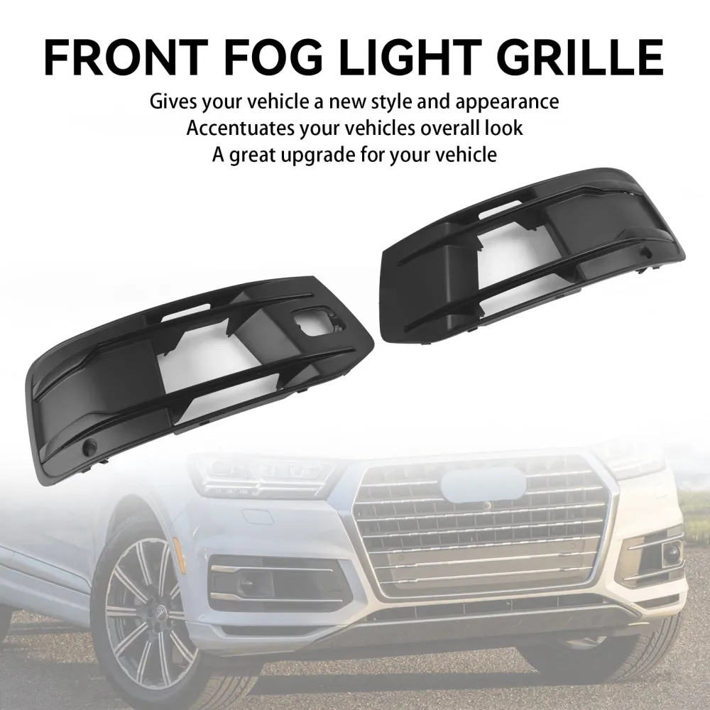 Audi Q7 2016-2019 Tampa de pára-choque dianteiro Fog Light Buzel Insert Grill Grille