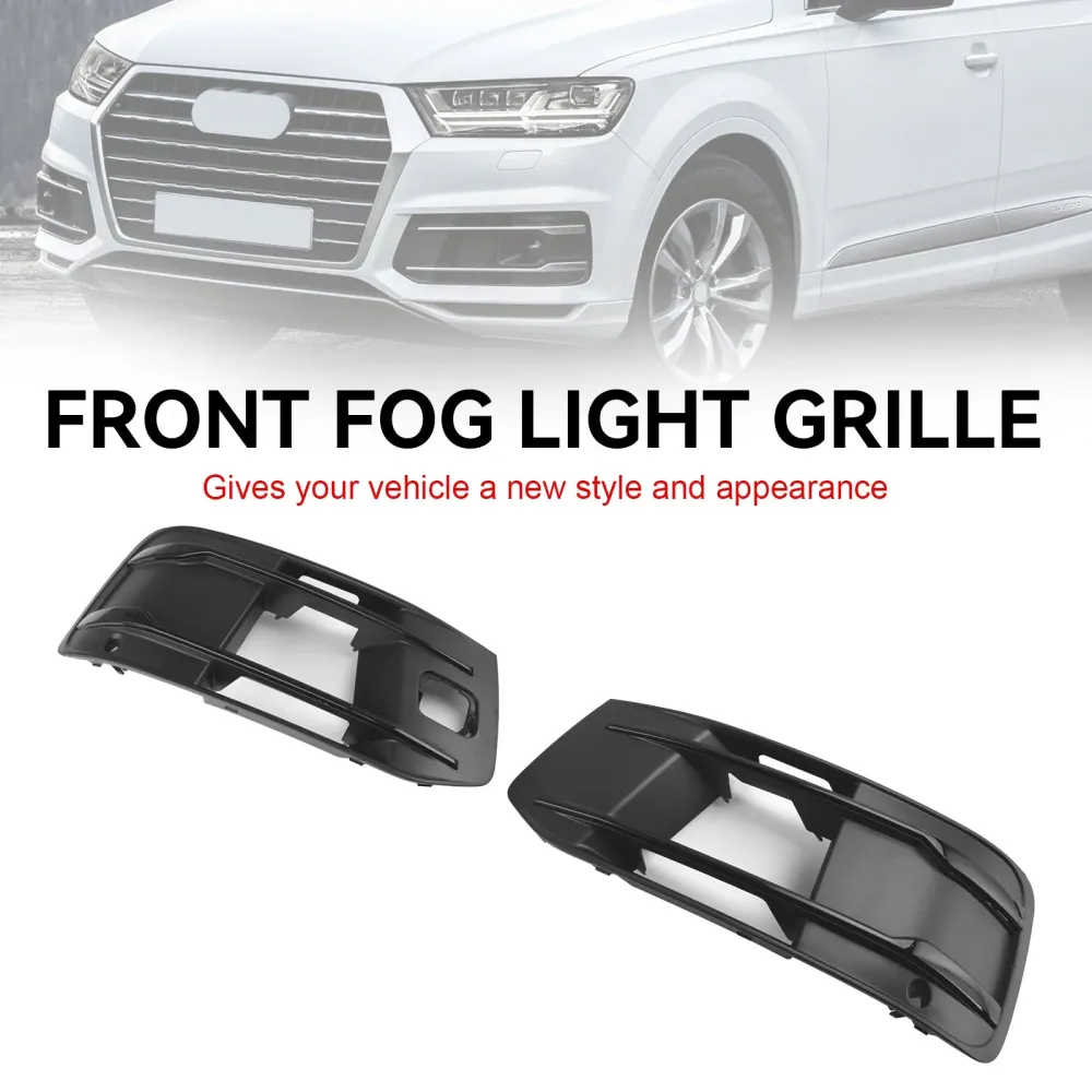 Audi Q7 2016-2019 Tampa de pára-choque dianteiro Fog Light Buzel Insert Grill Grille