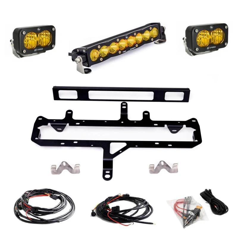 Baja Designs 2024+ Toyota Tacoma (Incl. TRD Pro) 10in. S8/S2 Pro Grille Kit - Baja Amber