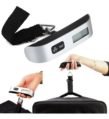 Balanç De Mão Digital Pesa Bagagem Mala Visor Lcd Até 50kg
