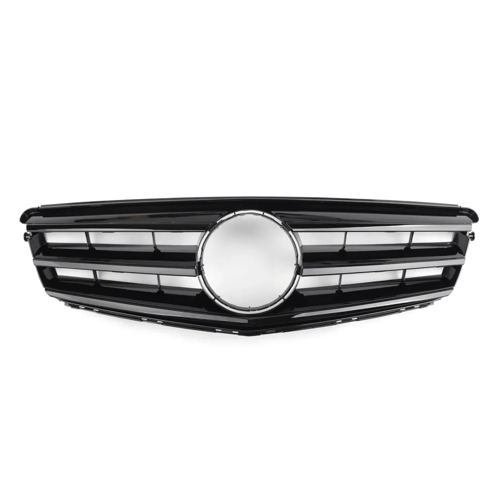 Benz Classe C 2008-2014 W204 Grade dianteira preta com emblema LED C300/C350 Genérica