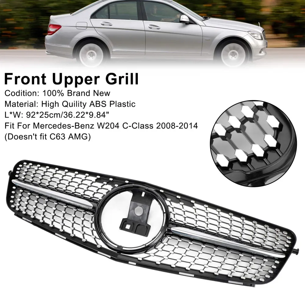 Benz Classe C 2008-2014 W204 Grade do para-choque dianteiro com diamante LED C300 C350
