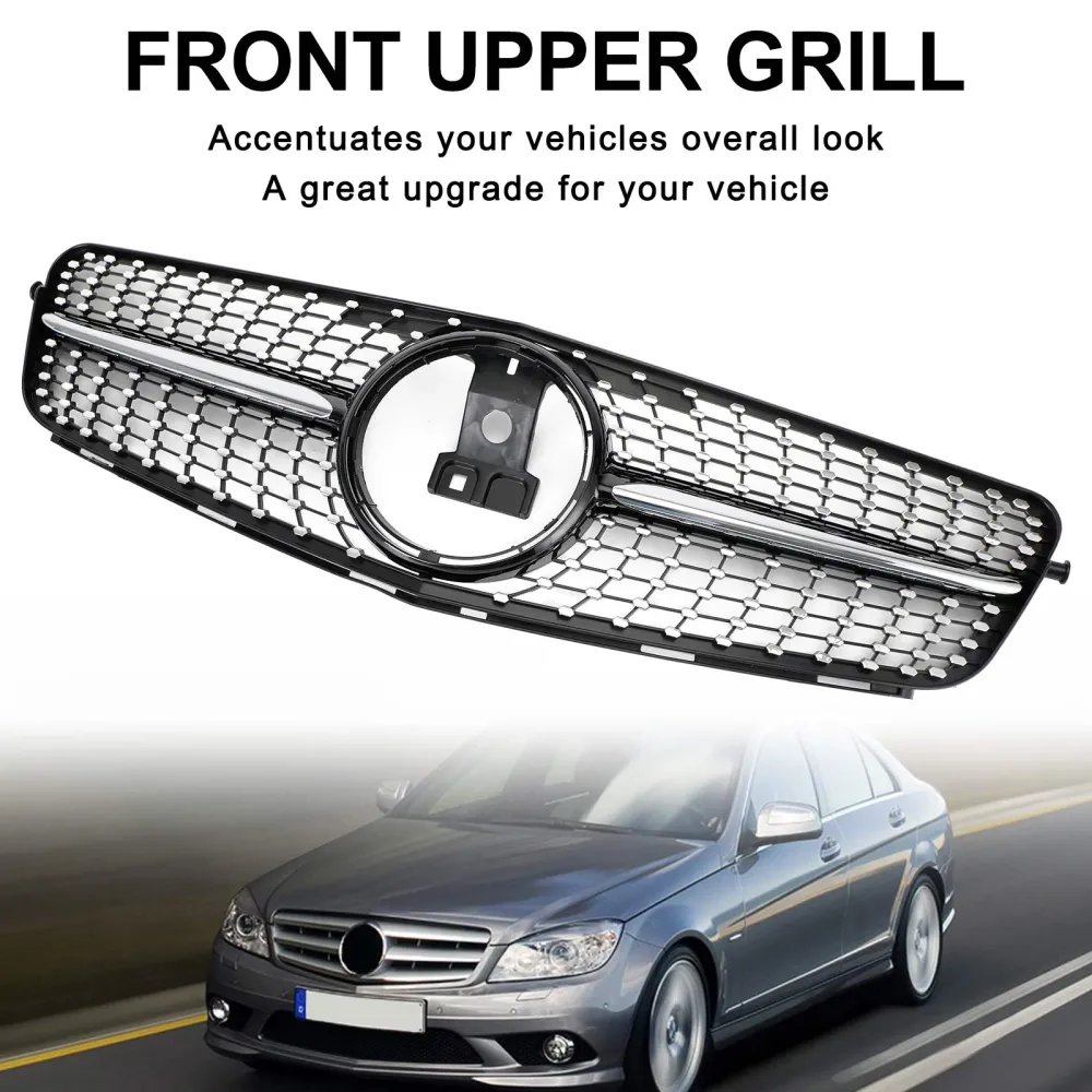Benz Classe C 2008-2014 W204 Grade do para-choque dianteiro com diamante LED C300 C350
