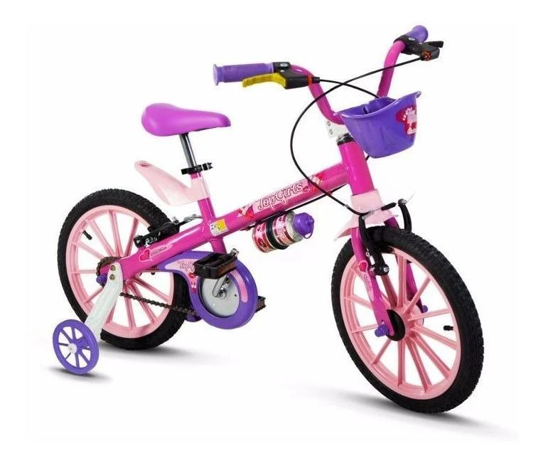Bicicleta Infantil Nathor Aro16 Menina Top Girls 5 8 Anos