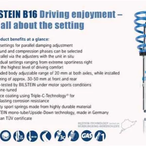 Bilstein B16 15-17 Ford Mustang GT V8 Front and Rear Performance Suspension System