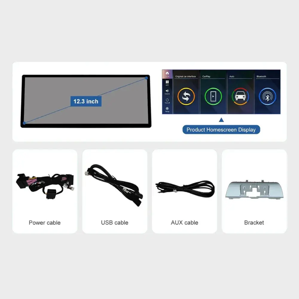 BKAP 12,3" – Rádio CarPlay/Android Auto para BMW Série 5 F10/F11 (2012-2016, NBT)