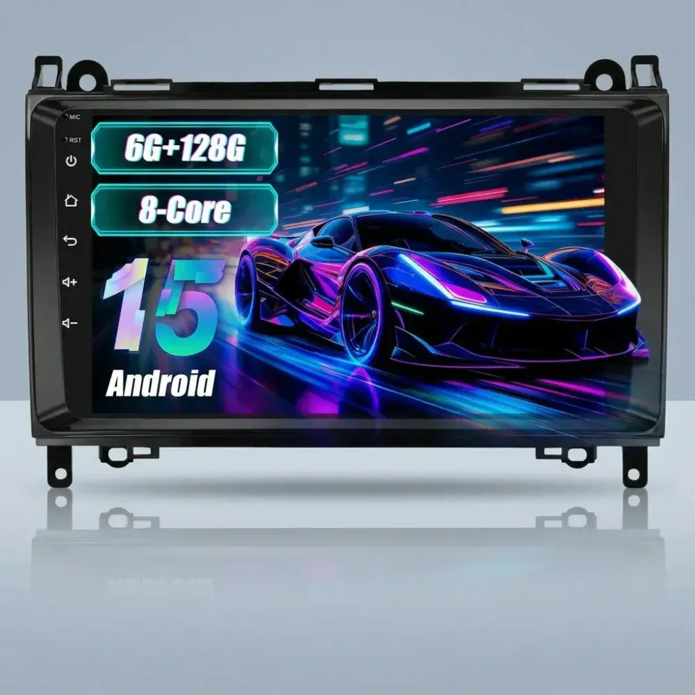 BKAP F376B – Rádio Android 15 6+128GB 9" CarPlay/Android Auto Mercedes-Benz /B, Vito, Viano, Sprinter