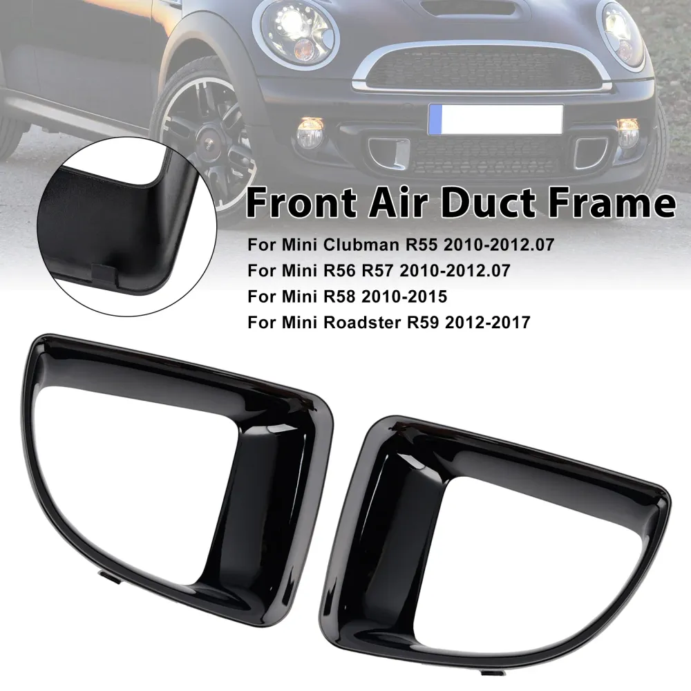 Black Black Front Air Duct Frame Fit Mini R55 R56 R57 R58 R59 JCW S 51117255117 51117255119