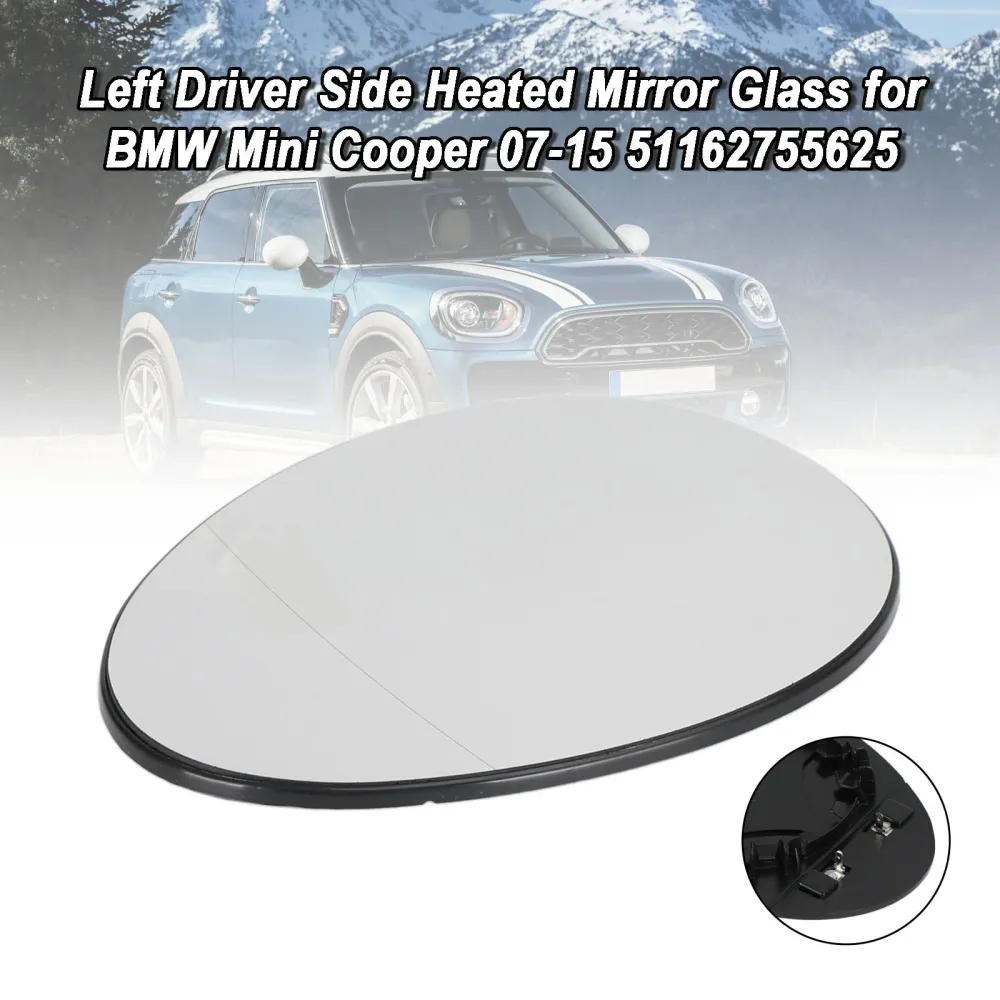 BMW Mini Cooper 2007-2015 51162755625 Vidro do espelho aquecido do lado do motorista esquerdo do lado esquerdo