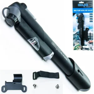 Bomba Bike Mini Pump Gp61 Giyo Telescópica Com Manômetro - Preto