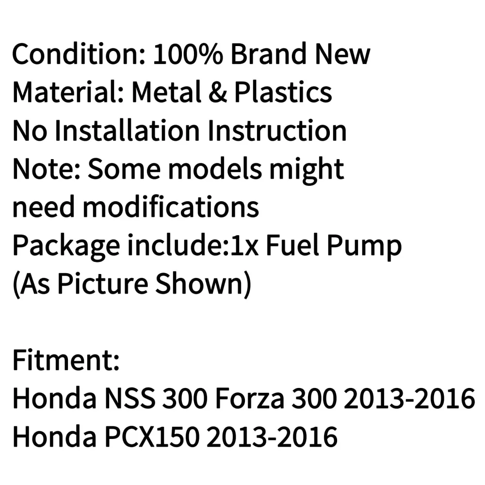 Bomba de combustível Intank para Honda PCX150 2013-2016 Honda NSS 300 Forza 300 2013-2016 genérico