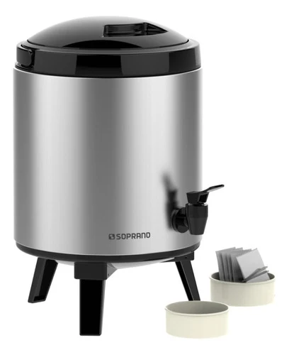 Botijão Térmico Soprano Palace 6 Litros ço Inox C/ Torneira